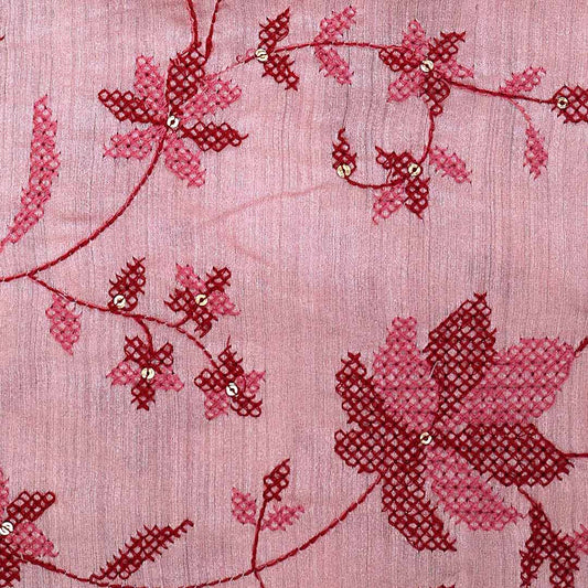 Light Pink Spun Tussar Fabric