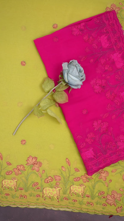 Semi Georgette Kashmiri Work Dupatta