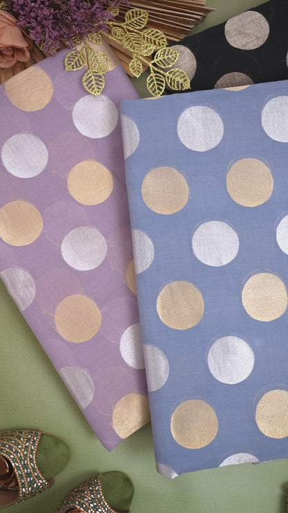 Chanderi G/S Polka Dot Woven Fabric