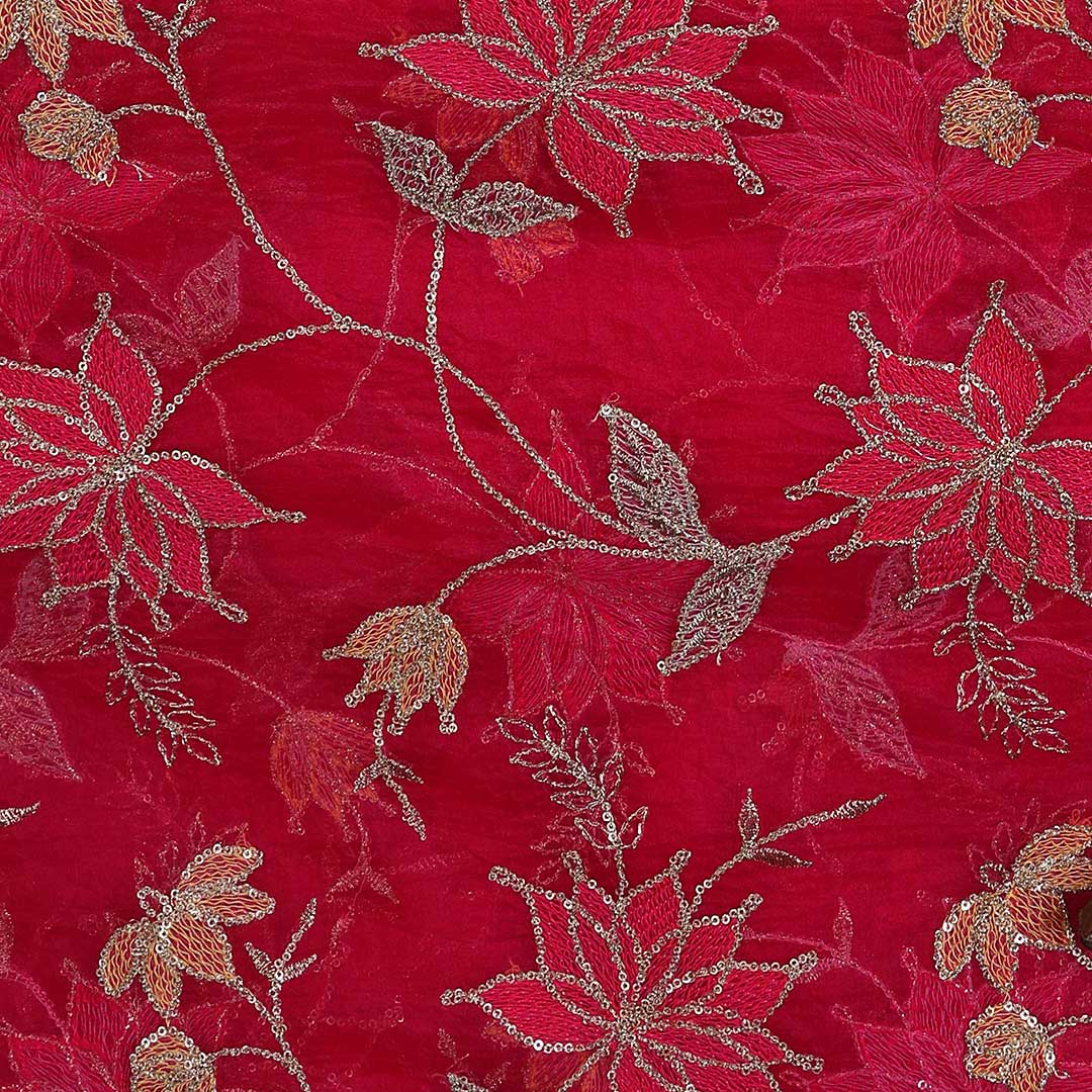 Red Silk Organza Fabric