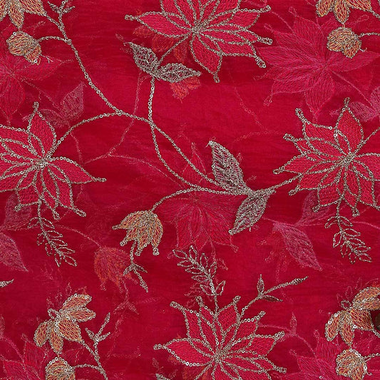 Red Silk Organza Fabric