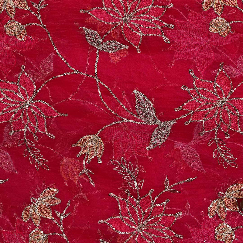Red Silk Organza Fabric