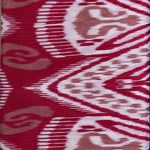 Red Habutai Silk with Digital Ikat Print