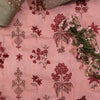 Pink Slub Dupion Fabric with Embroidery