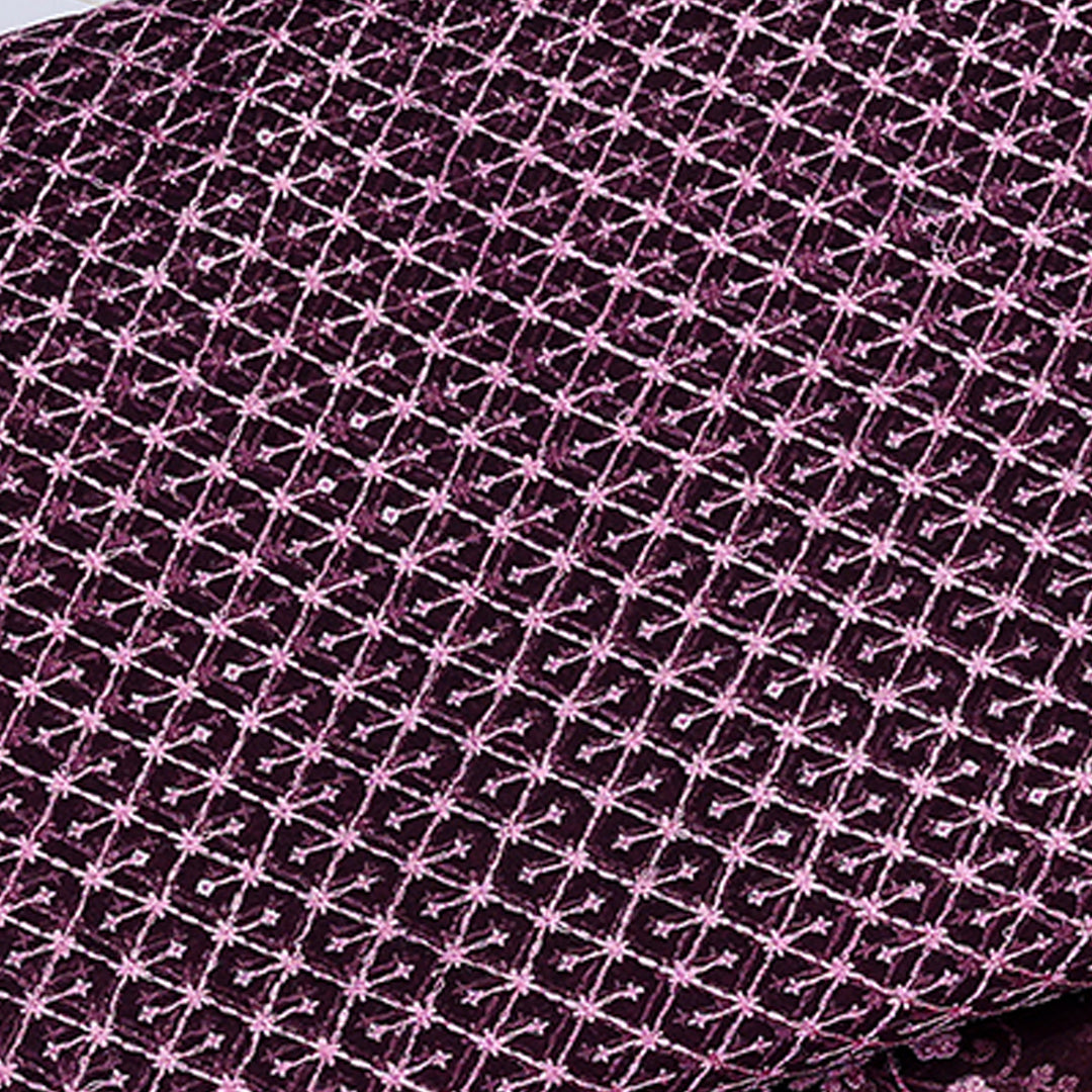 Oragnza Silk Water Sequins Resham Checks Fabric