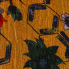 Yellow Digital Printed Silk Velvet Fabric