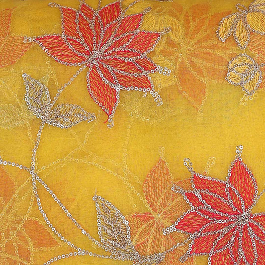 Yellow Silk Organza Fabric
