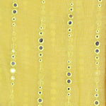 Yellow Fine Chanderi Mirror Work Fabric